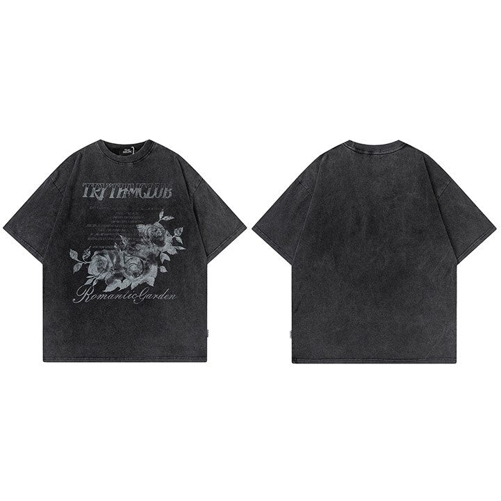 "Fallen Flower" Unisex Men Women Streetwear Graphic T-Shirt
