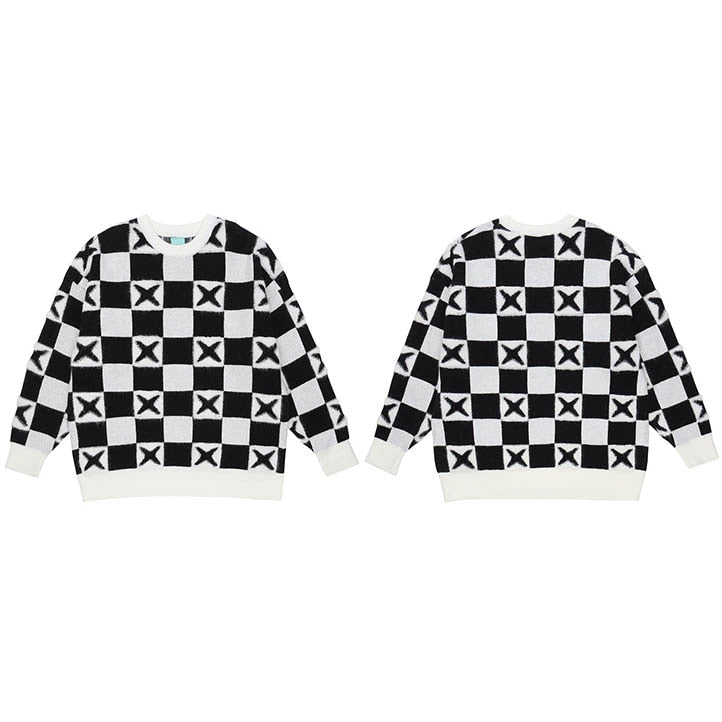 "Check Mate" Unisex Men Women Streetwear Graphic Sweater