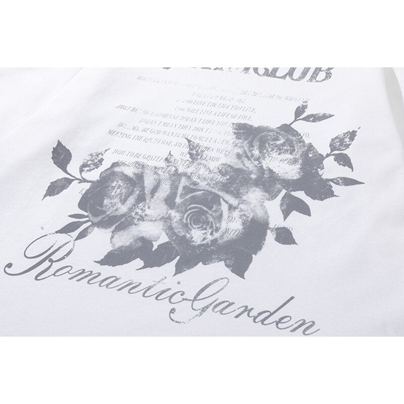 "Grey Roses" Unisex Men Women Streetwear Graphic Sweatshirt