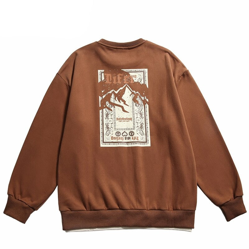 "Mountain Climb" Graphic Unisex Streetwear Vintage Women Men Y2K Sweatshirt