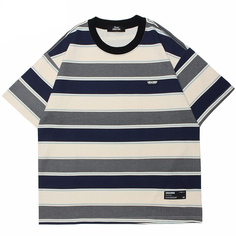 "Striped" Graphic Unisex Streetwear Vintage Women Men Y2K T-Shirt