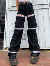 "Patched" Graphic Unisex Streetwear Women Men Y2K Denim Pants