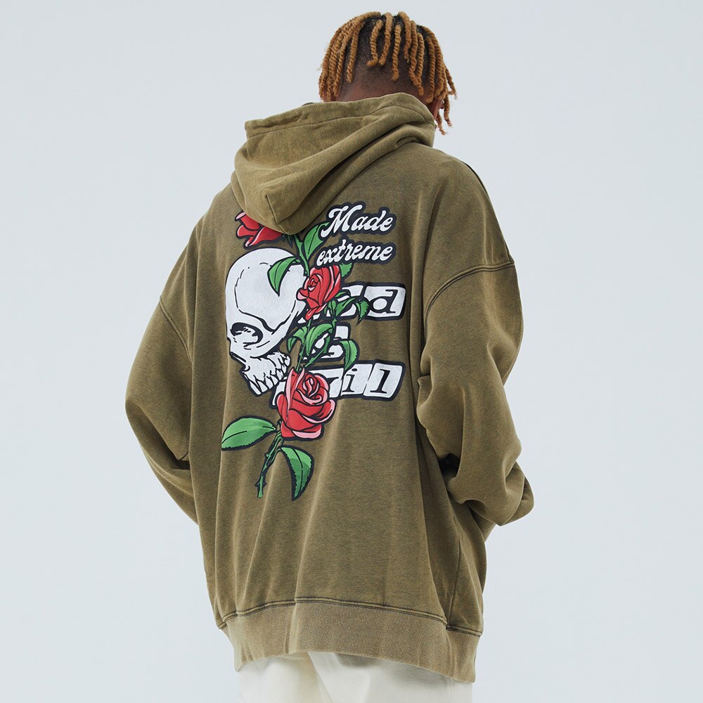 "One Rose" Graphic Unisex Streetwear Vintage Women Men Y2K Hoodie