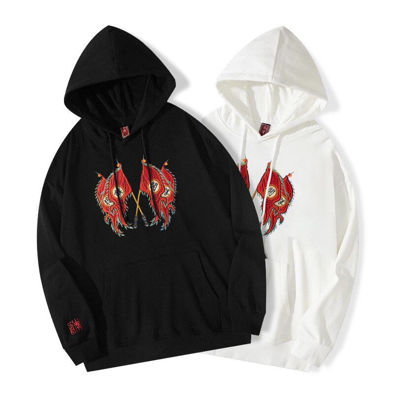 "Two Flags" Graphic Unisex Streetwear Vintage Women Men Y2K Hoodie