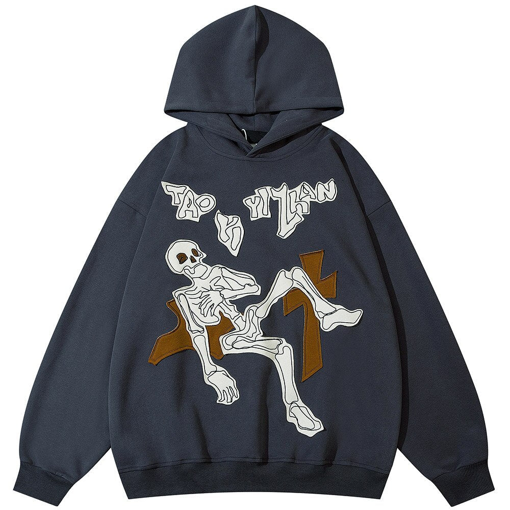 "Hanging Off" Graphic Unisex Streetwear Women Men Y2K Hoodie