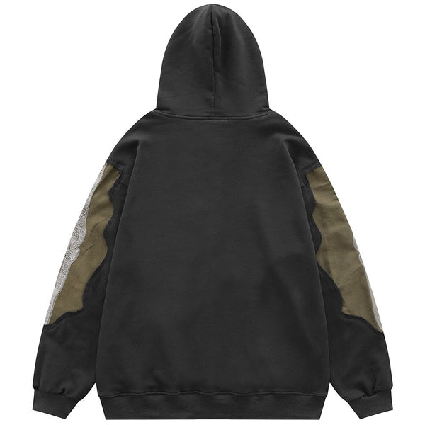 "Patchwork" Graphic Unisex Streetwear Vintage Women Men Y2K Hoodie
