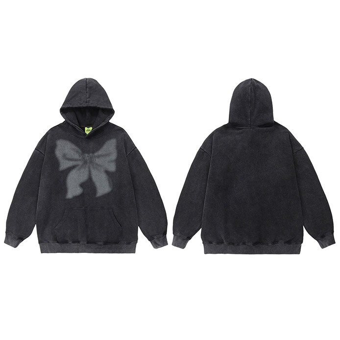 "Black Bow Tie" Unisex Men Women Streetwear Graphic Hoodie