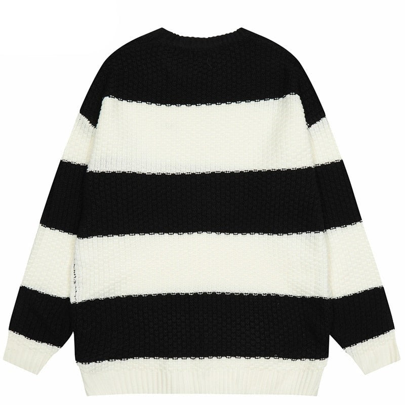 "Black & White" Unisex Men Women Streetwear Graphic Sweater