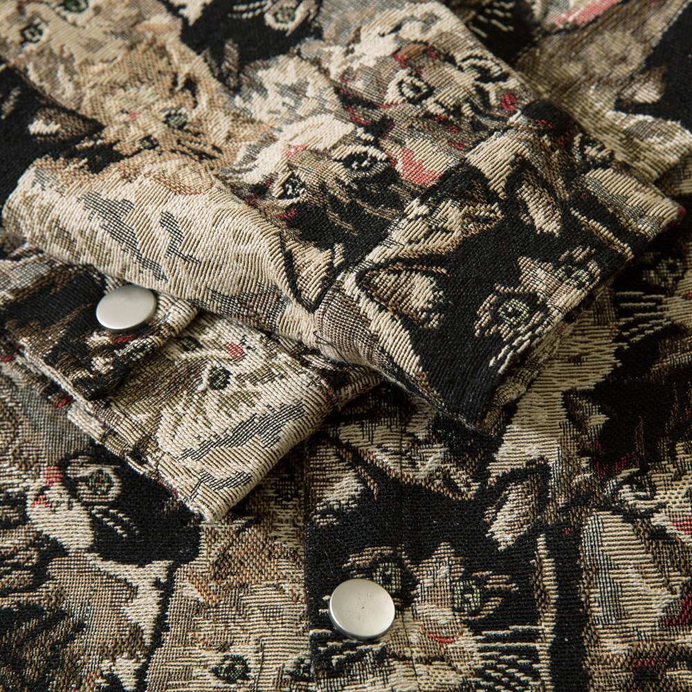 "Jungle Dreams" Graphic Unisex Streetwear Vintage Women Men Y2K Button Shirt