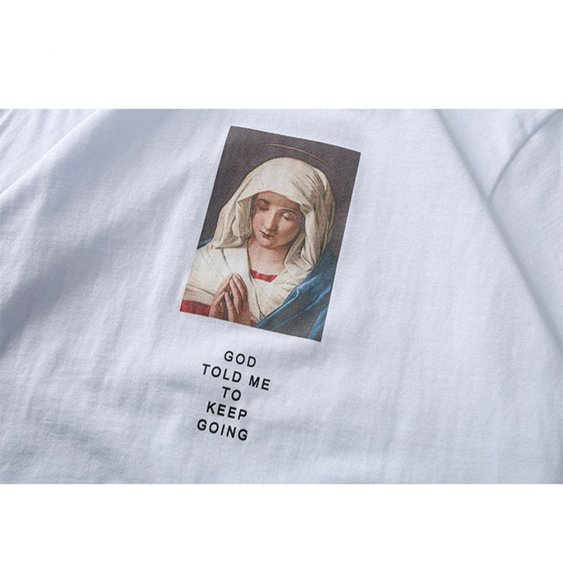 "Virgin Mary" Graphic Unisex Streetwear Vintage Women Men Y2K T-Shirt