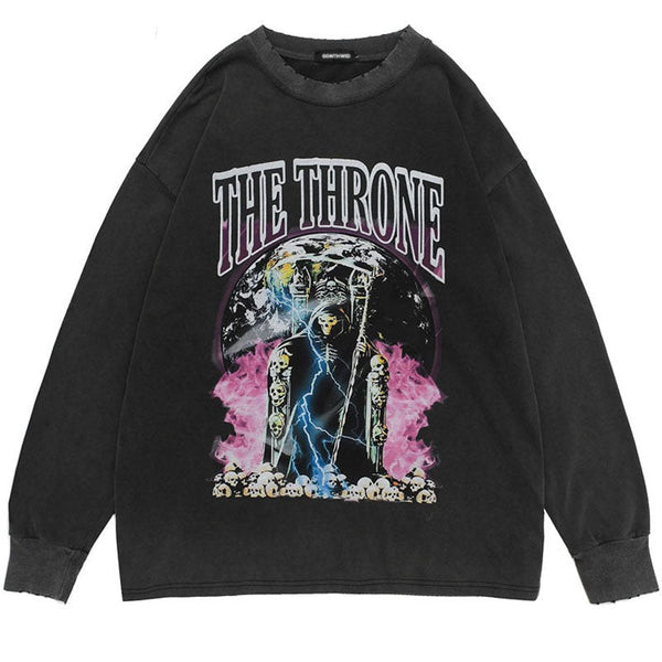 "The Throne" Graphic Unisex Streetwear Vintage Women Men Y2K Sweatshirt