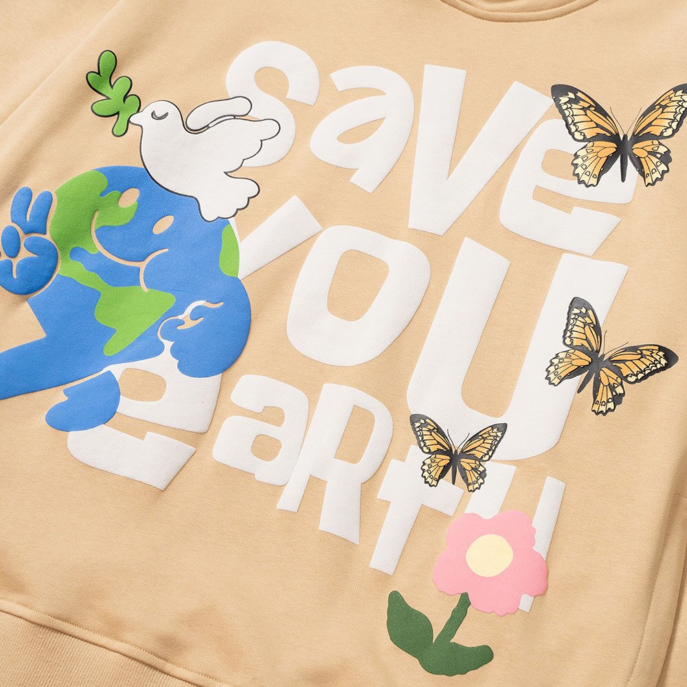 "Save The World" Graphic Unisex Streetwear Vintage Women Men Y2K Hoodie