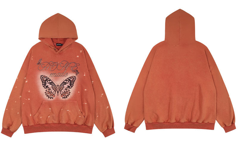 "Golden Butterfly" Graphic Unisex Streetwear Women Men Y2K Hoodie