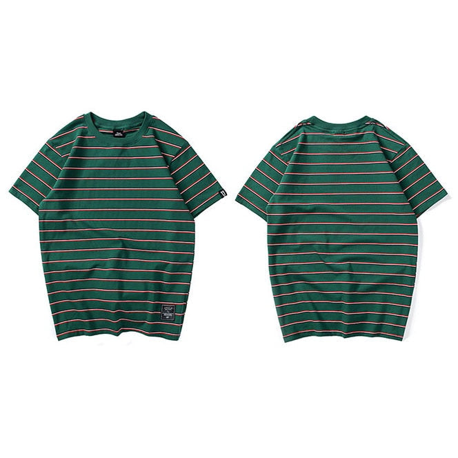 "Striped" Graphic Unisex Streetwear Vintage Women Men Y2K T-Shirt