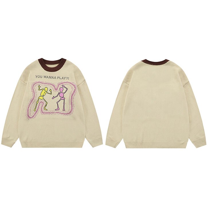 "Playground" Graphic Unisex Streetwear Vintage Women Men Y2K Sweater