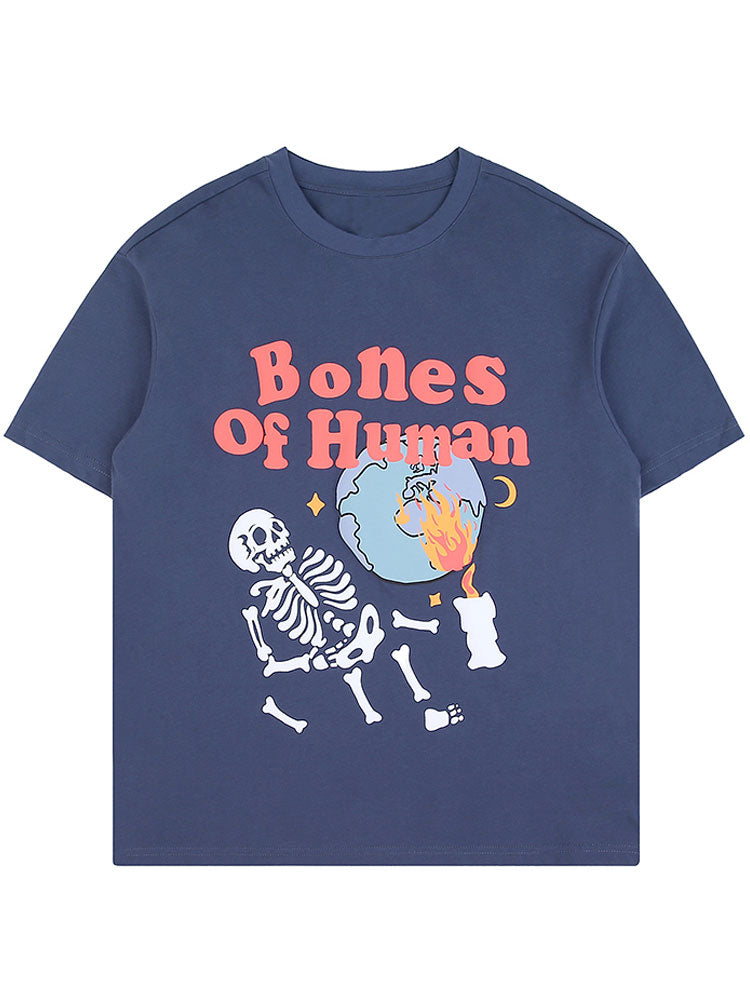 "Strong Bones" Graphic Unisex Streetwear Vintage Women Men Y2K T-Shirt