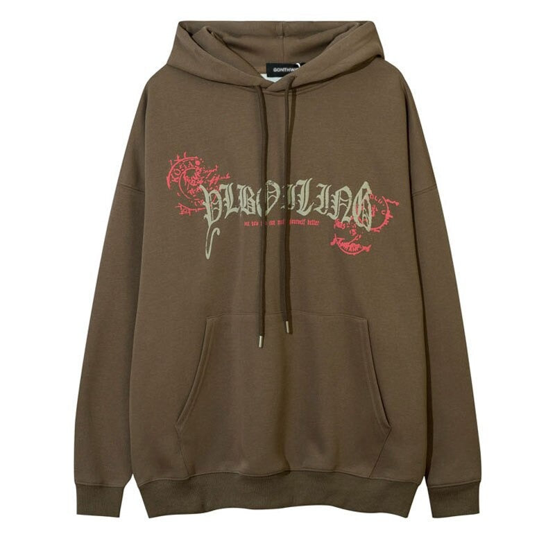 "Red Stone" Graphic Unisex Streetwear Vintage Women Men Y2K Hoodie