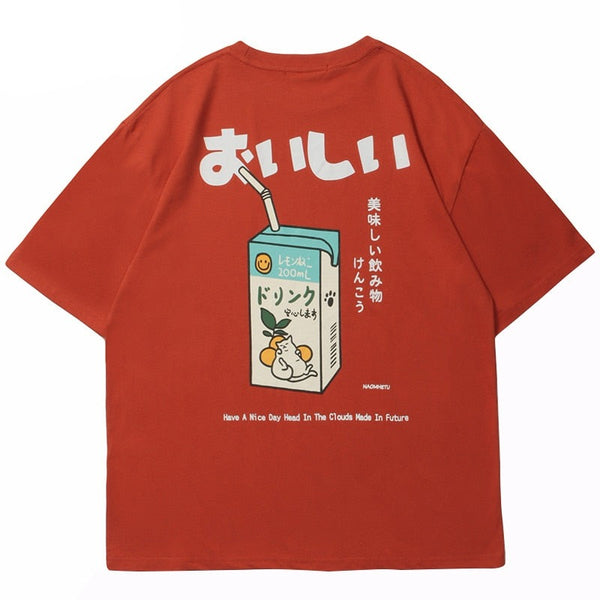"Milk Box" Graphic Unisex Streetwear Vintage Women Men Y2K T-Shirt