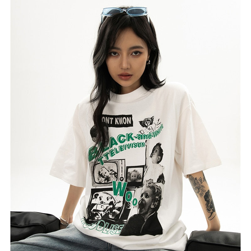 "Television" Graphic Unisex Streetwear Vintage Women Men Y2K T-Shirt