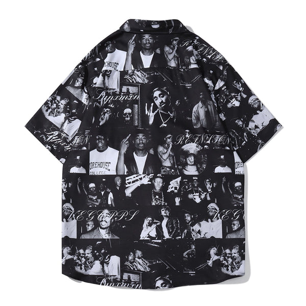 "Many Looks" Graphic Unisex Streetwear Vintage Women Men Y2K Button Shirt