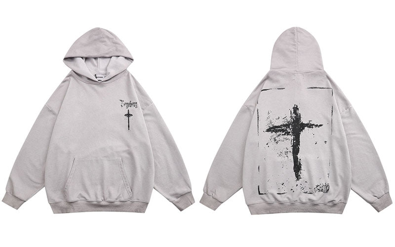 "Doubled Cross" Unisex Men Women Streetwear Graphic Hoodie