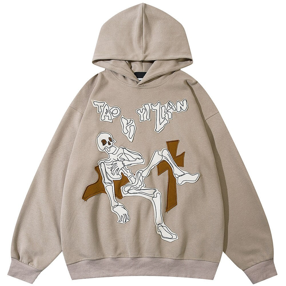 "Hanging Off" Graphic Unisex Streetwear Women Men Y2K Hoodie