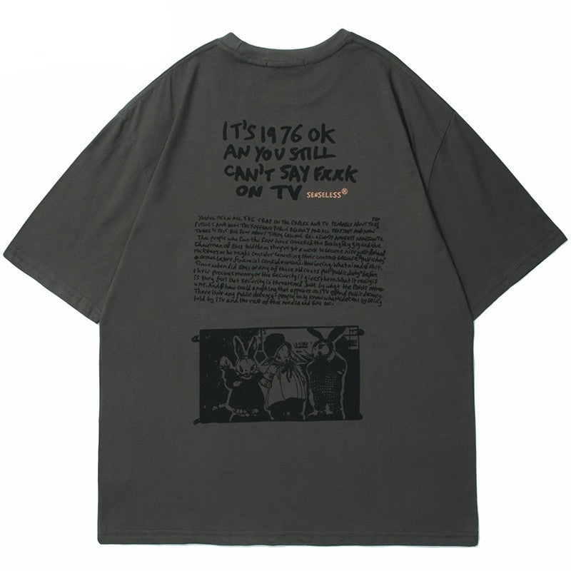 "Retro TV" Graphic Unisex Streetwear Vintage Women Men Y2K T-Shirt