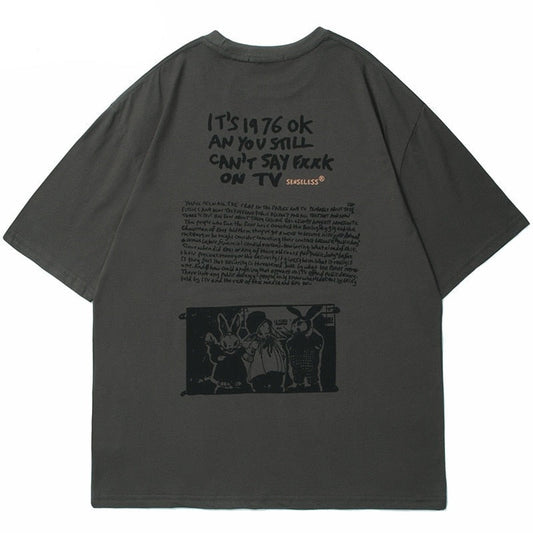 "Retro TV" Graphic Unisex Streetwear Vintage Women Men Y2K T-Shirt