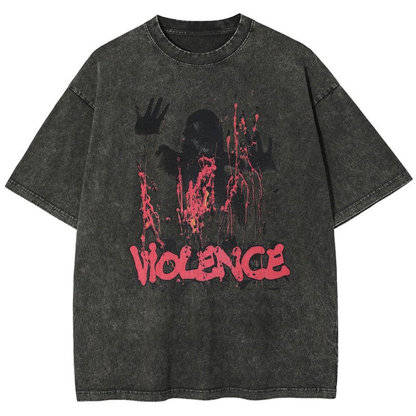 "Violence" Graphic Unisex Streetwear Vintage Women Men Y2K T-Shirt