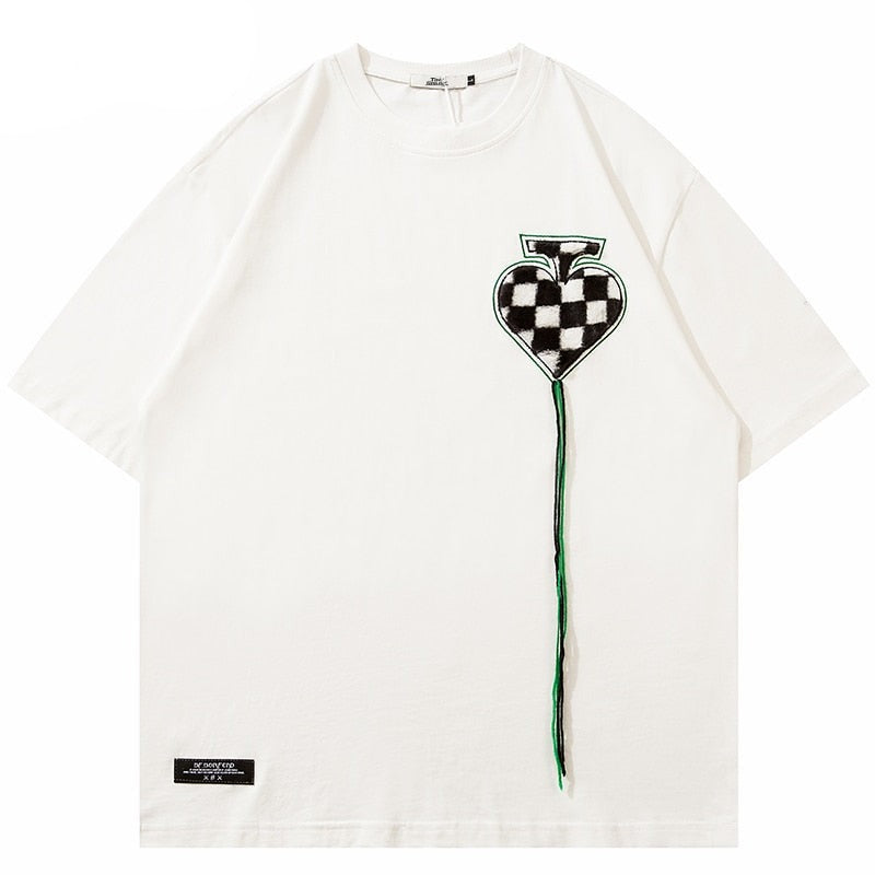 "Plaid Spade" Graphic Unisex Streetwear Vintage Women Men Y2K T-Shirt