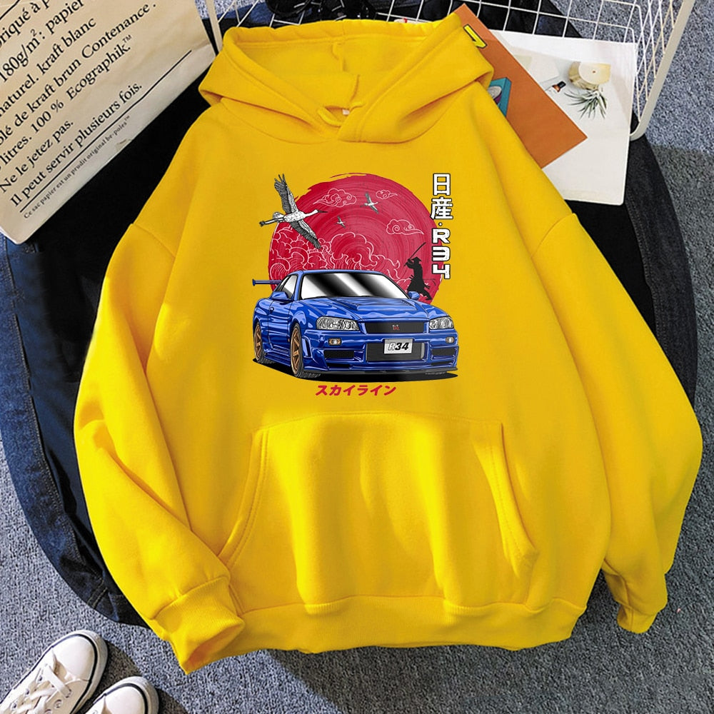 "R34" Graphic Unisex Streetwear Vintage Women Men Y2K Hoodie