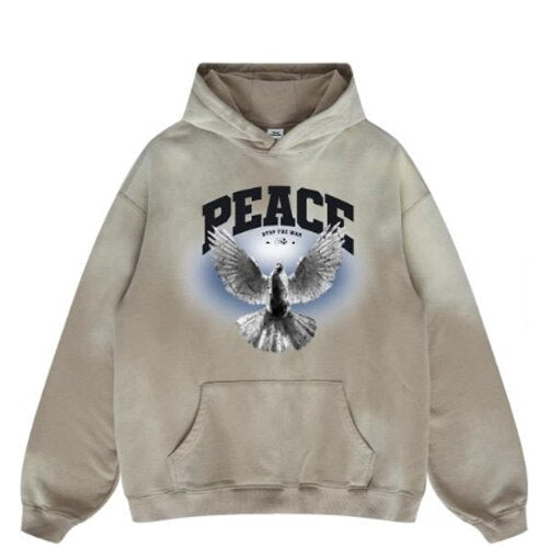 "Peace Region" Graphic Unisex Streetwear Vintage Women Men Y2K Hoodie