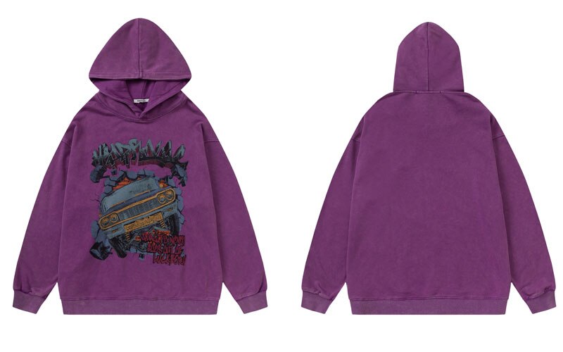 "Sharp Turn" Graphic Unisex Streetwear Vintage Women Men Y2K Hoodie