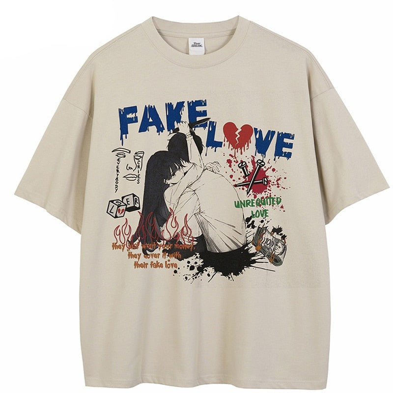 "Fake Moments" Unisex Men Women Streetwear Graphic T-Shirt