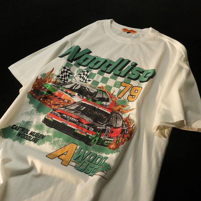 "Vintage Race Track" Graphic Unisex Streetwear Vintage Women Men Y2K T-Shirt
