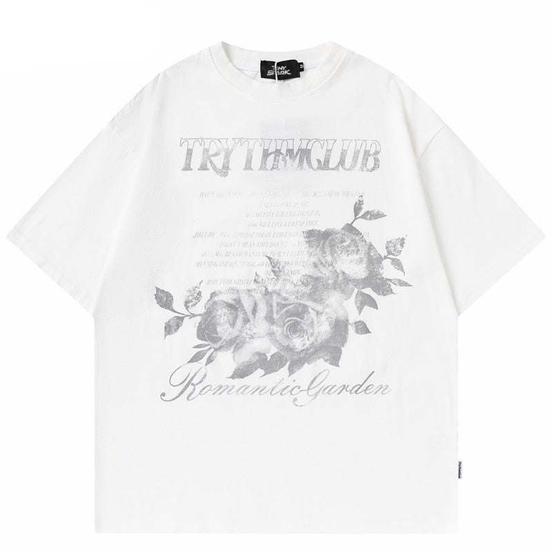 "Fallen Flower" Unisex Men Women Streetwear Graphic T-Shirt