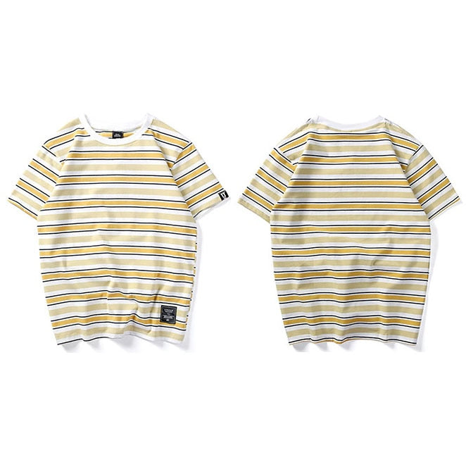 "Striped" Graphic Unisex Streetwear Vintage Women Men Y2K T-Shirt