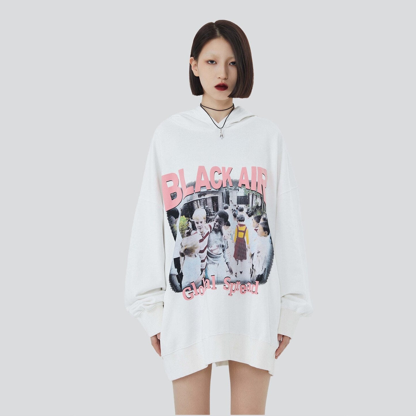 "Global Spread" Graphic Unisex Streetwear Women Men Y2K Hoodie