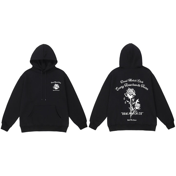"White Roses" Graphic Unisex Streetwear Vintage Women Men Y2K Hoodie