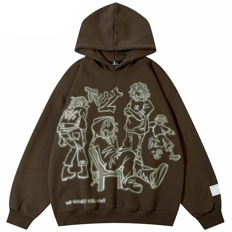 Dark gothic hoodie with retro Y2K spirit, heavyweight feel and durable stitching, a versatile piece for skate, alt, and urban outfits all season.