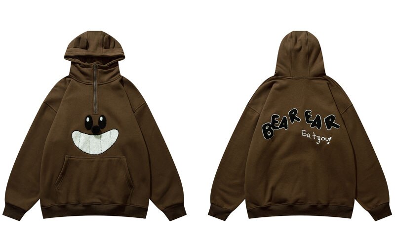"Funny Face" Graphic Unisex Streetwear Women Men Y2K Hoodie
