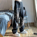 "Spider Web" Graphic Unisex Streetwear Women Men Y2K Denim Jeans