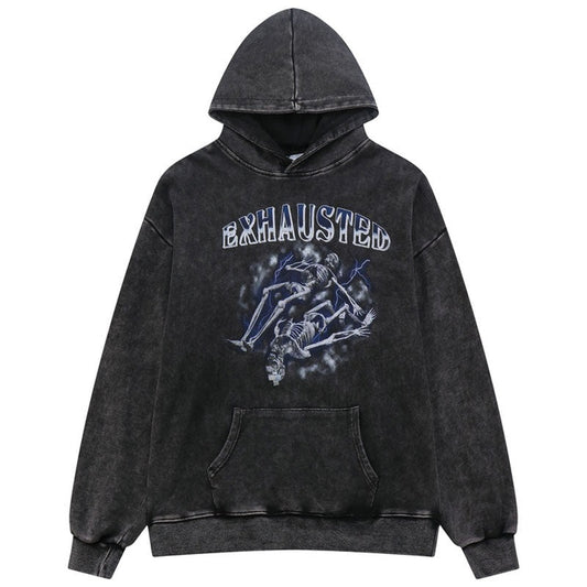 "Over Worked" Unisex Men Women Streetwear Graphic Hoodie