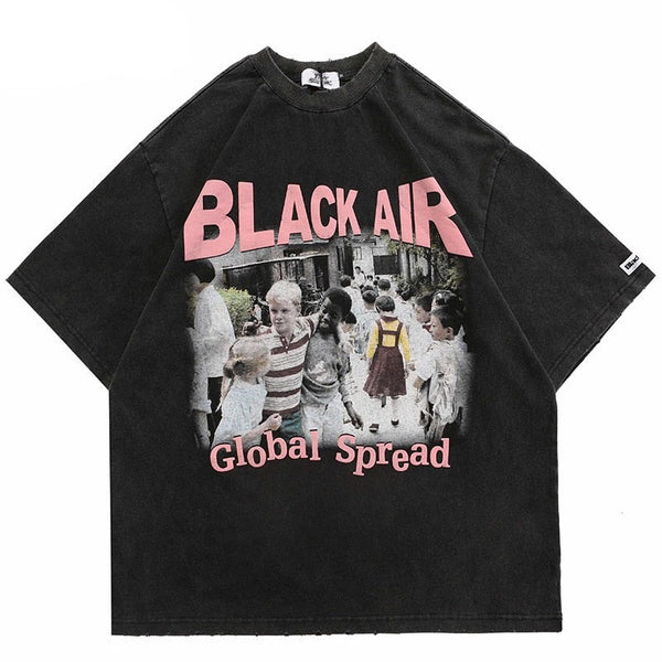 "Global Speed" Graphic Unisex Streetwear Women Men Y2K T-Shirt