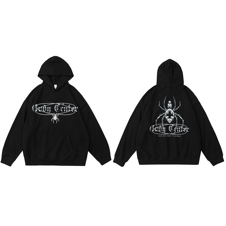 "Spider Cross" Graphic Unisex Streetwear Vintage Women Men Y2K Hoodie