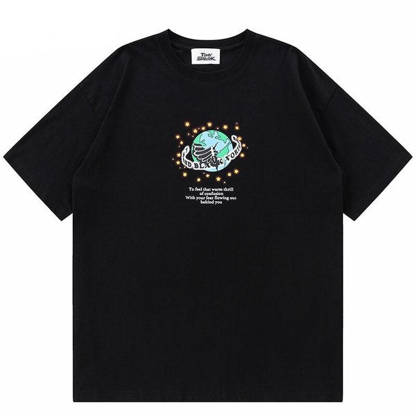 "World Globe" Graphic Unisex Streetwear Vintage Women Men Y2K T-Shirt