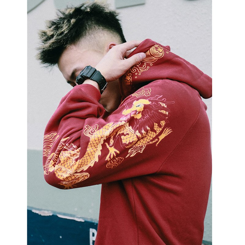 "Golden Dragon" Graphic Unisex Streetwear Women Men Y2K Hoodie