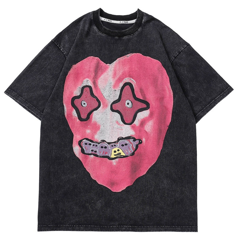 "Candy Heart" Men Women Streetwear Unisex Graphic T-Shirt