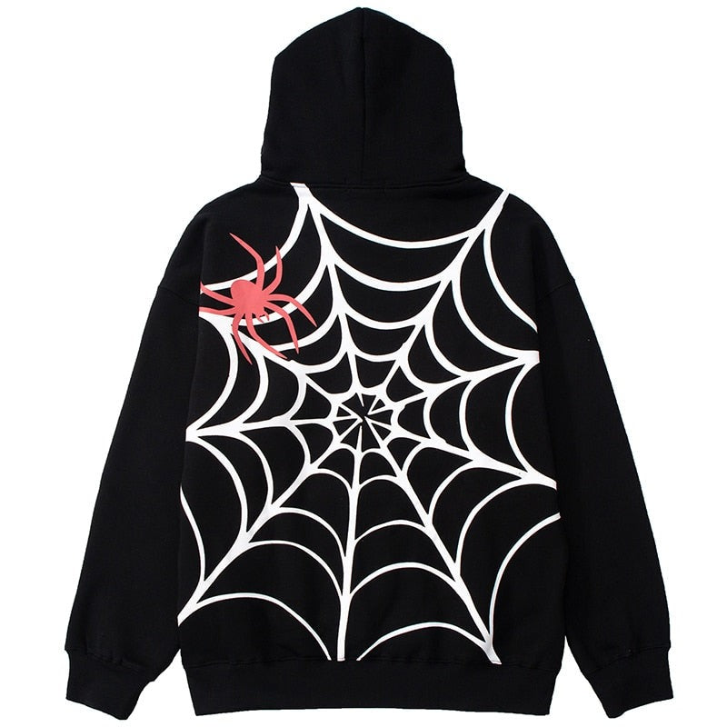 "Spider Web" Graphic Unisex Streetwear Vintage Women Men Y2K Hoodie