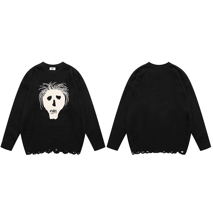 "White Hair" Unisex Men Women Streetwear Graphic Sweater